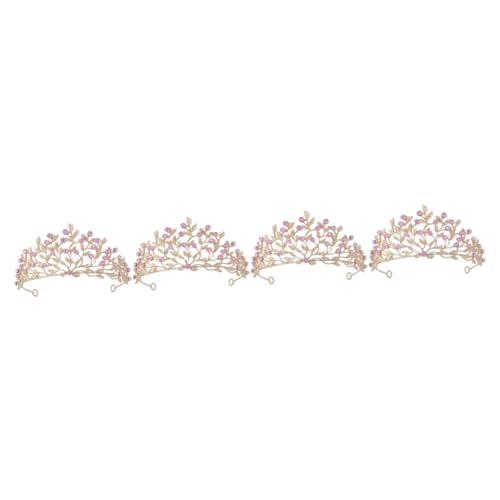 WRITWAA 4 Stück Krone Stirnbänder Haarschmuck Für Die Hochzeit Stirnband Tiara Für Frauen Hochzeits-tiara Tiaras Haarschmuck Für Bräute Braut Rosa Strass Strasssteine Zubehör von WRITWAA