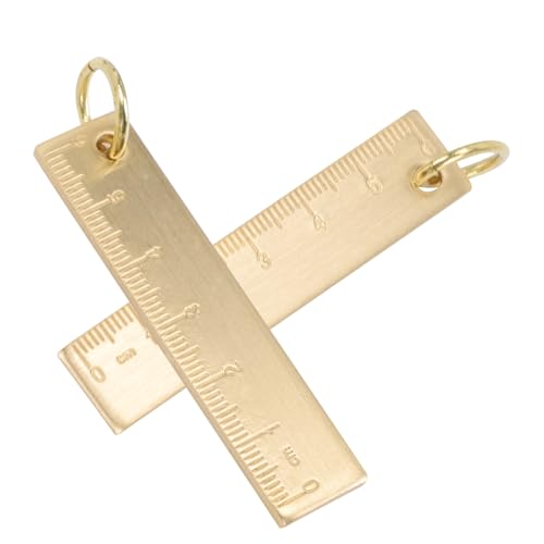 WRITWAA 4 Stück Kupfer Lineal Retro-schlüsselanhänger Outdoor-schlüsselanhänger Lesezeichen Lineal Metrisches Lineal Dekorativer Schlüsselanhänger Mini-schlüsselanhänger Messlineal Messing von WRITWAA