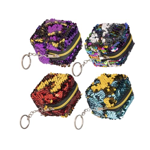 WRITWAA Material Mini-geldbörse Kurze Geldbörse Pailletten für Schlüsselbund und Aufbewahrung von WRITWAA
