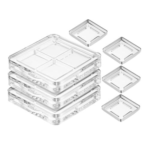 WRITWAA 4 Stück Lidschattenbox Make-up-Box Mini-Lidschatten-Palette Mini-Palette leere Lidschattenpfännchen leere Make-up-Behälter leere Lidschattenpalette Plastik Transparent von WRITWAA