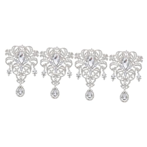 WRITWAA 4 Stück Luxuriöse Brosche mit Strasssteinen Silberweiß Anstecknadel für Hochzeit Festliche Dekoration Vielseitig für Kleidung Rucksack und Accessoires Damen Schmuck von WRITWAA