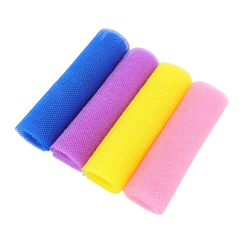 WRITWAA 4 Stück Mesh -Sauna -Handtuch Schrubben Sie das Handtuch zurück Körperpeelingtuch japanisches Duschpeelingtuch Peeling-Waschlappen Duschwäscher für den Körper Peeling- Nylon von WRITWAA