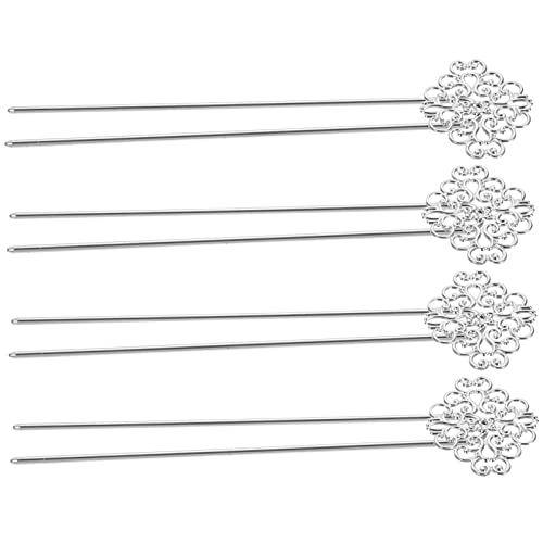WRITWAA 4 Stück Metall Haargabel Clip Chignon Haarstab Dutt Frauenform Mädchen Haarnadeln Lockiges Styling Mädchen Haar Accessoires Haarnadel Stick Chinesische Haarnadel Metall von WRITWAA