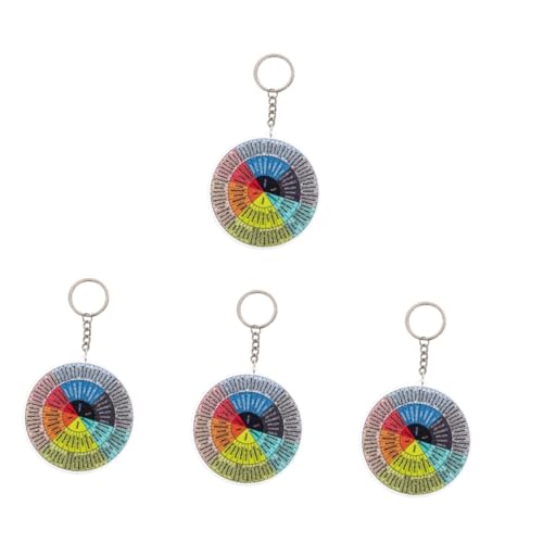 WRITWAA 4 Stück Neuheit Schlüsselanhänger Gefühle Kette Halter emotionsregulation schlüsselanhänger orange Schmücken Schlüsselbund tragbares Gefühlsrad Schlüsselanhänger basteln ， von WRITWAA