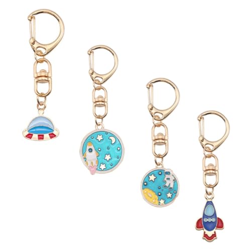 WRITWAA Schlüsselanhänger mit Weltraumthema 4-teiliges Set Leicht für Jungen und Mädchen von WRITWAA