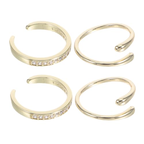 WRITWAA 4 Stück Offene Verstellbare Zehenringe für Damen mit Strass Leichte Fußschmuck-accessoires für Sommer und Strandurlaub Polierte Oberfläche für Komfortables Tragen von WRITWAA