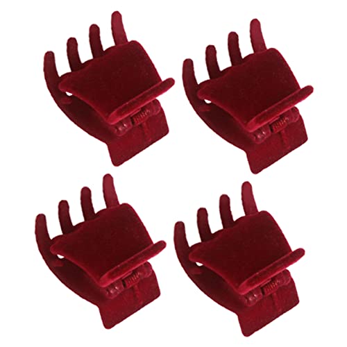 WRITWAA 4stücke Kleine Klaue Haarklammern Velours Clip Einfache Haarhalter Damen Kopfschmuck von WRITWAA
