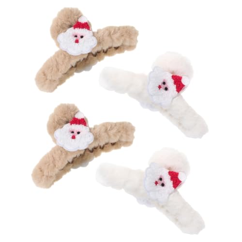 WRITWAA 4stücke Plüsch-haarspangen Für Frauen Flauschige Krallenclips Große Weihnachts-haarspangen Süße Spangen Für Lockiges Haar Winter- Als Accessoires von WRITWAA