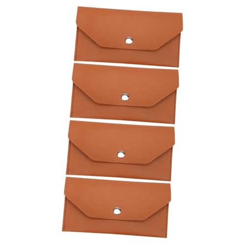 WRITWAA 4 Stück Postsack Damenbrieftaschen Damenhandtaschen Langes Portemonnaie Lange Damengeldbörse Damen Geldbörse Damen Lange Kupplung Geldbeutel Umschlag Kartenhalter Leder Fräulein von WRITWAA