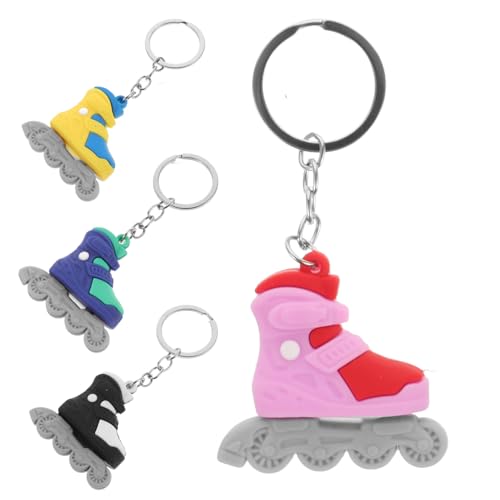 WRITWAA 4 Stücke Künstliche Rollschuh Schlüsselanhänger Charme Zarte PVC Dekorationen für Tasche Lesezeichen Zubehör von WRITWAA
