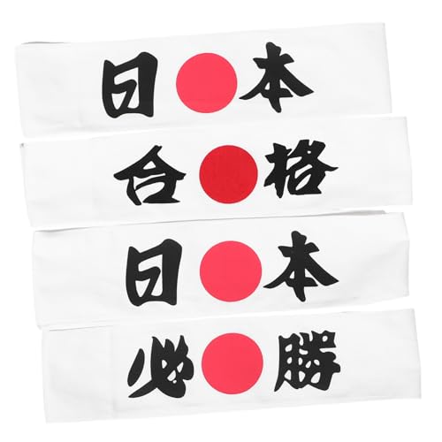 WRITWAA 4 Stück Samurai Krieger Hachimaki für Sport und Kochen Wiederverwendbare Bandanas Leicht und Haltbar für Wettbewerbe und Küchenaccessoires von WRITWAA