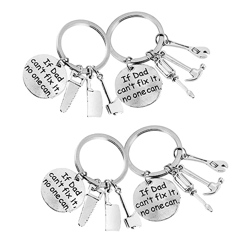 WRITWAA 4 Stück Werkzeug-themenschlüssel Kreative Schlüsselanhänger Autoanhänger Silber Vatertagsgeschenk WRITWAA 4 Stück Werkzeug-themenschlüssel Kreative Schlüsselanhänger Autoanhänger Silber Vatertagsgeschenk von WRITWAA