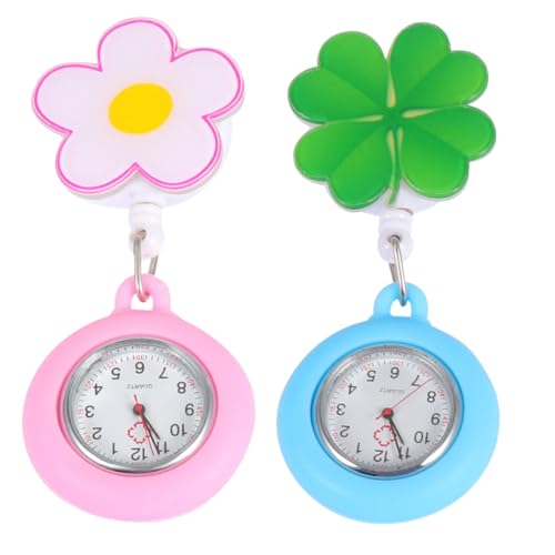 WRITWAA 4 Stück Schwesterntisch Schwesternuhr zum Aufstecken betrachten Clip-Taschenuhren pro Watch gesundheitsuhr Arztuhr Digitaluhr Frauen Krankenschwester Uhr Pflege Taschenuhr von WRITWAA