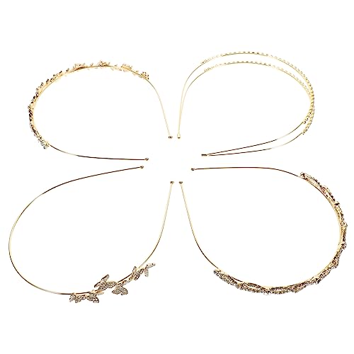 WRITWAA 4stücke Braut-stirnband Hochzeits-kopfschmuck Glänzendes Stirnband Für Damen Party Schmuck Haarreifen Mit Strass Für Hochzeit Geburtstag Verlobung von WRITWAA