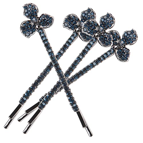 WRITWAA 4 Stück Strass Tiara Clips Damen Haarspange Vintage Haarschmuck Für Mädchen Haarspangen Mädchen Haarschmuck Strass Haarnadel Strass Haarspange Legierung Blau von WRITWAA