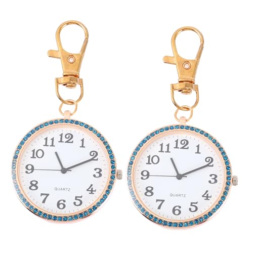 WRITWAA 4 Stück Taschenuhr Digitale Uhren Auto-schlüsselanhänger Für Männer Bergsteigeruhr Uhr Für Männer Ringuhr Für Frauenfinger Uhrenringe Damen Schlüsselanhänger Zinklegierung Golden von WRITWAA