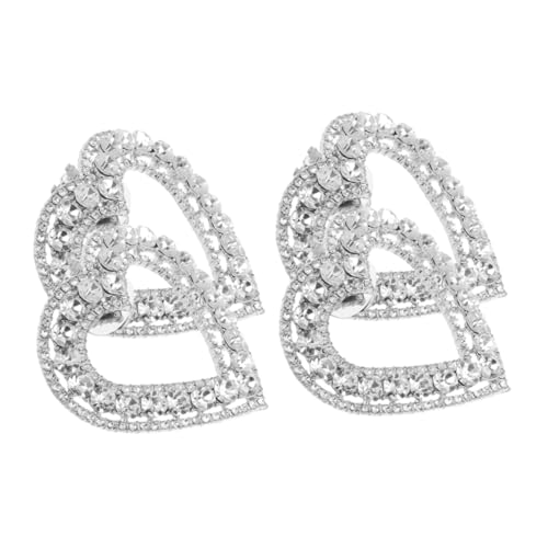 WRITWAA 4 Stück Teiliges Abnehmbare Schuhclips mit Funkelnden Strassherzen Herzförmige Dekoration für Damenschuhe Hochzeit Party High Heels Zubehör Einfache Befestigung Langlebig und von WRITWAA