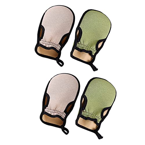 WRITWAA 4 Stück Teiliges Badehandschuhe Peelinghandschuhe für Bad Zufällige Farbe Strapazierfähiges Material für Männer und Maschinenwaschbar und Wiederverwendbar Zufällige von WRITWAA