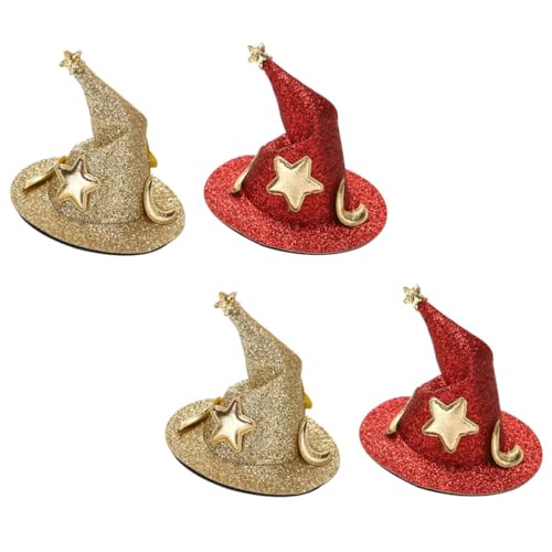 WRITWAA 4 Stück Teiliges Halloween Hexenhut Haarspangen Kostüm Haarclip Dekoration für Damen für Halloween Feiern Einfach Anzubringen nicht Schädlich für Haare von WRITWAA