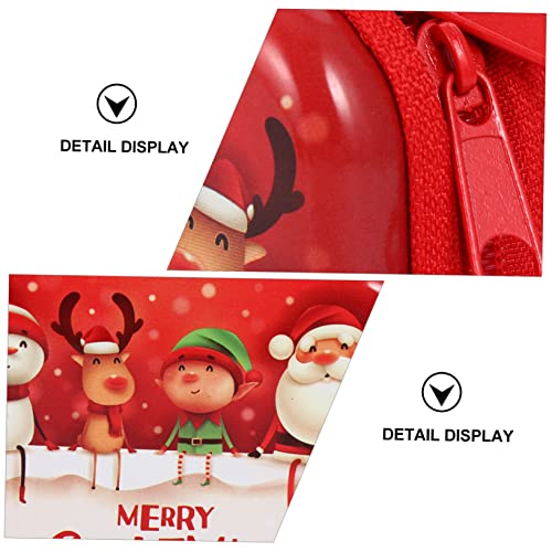 WRITWAA 4 Stück Teiliges Kleine Münzbörsen mit Reißverschluss Kreative Weihnachts Designs Kompakte Aufbewahrungstasche für Kleingeld Ohrhörer Süßigkeiten Robustes Material Bunte von WRITWAA