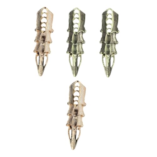 WRITWAA 4 Stück Teiliges Kreatives Metall Knöchelring Biegsame Fingeraccessoires in Gold und Antikbronze Knuckle Decor Ringe für Damen und Herren Vielseitig für Partys und Festivals von WRITWAA