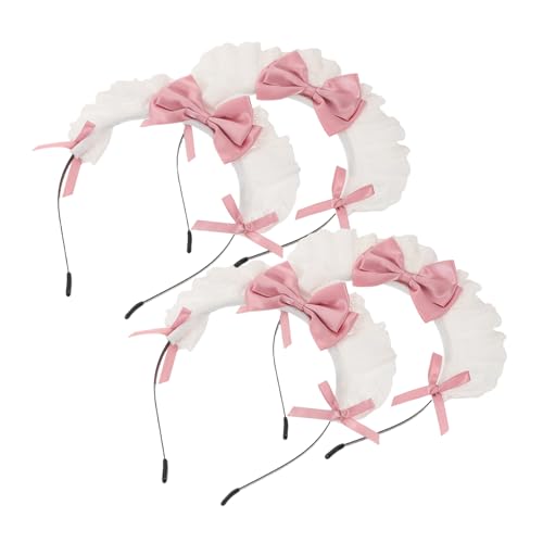 WRITWAA 4 Stück Teiliges Lolita Haarschmuck mit Handgefertigtem Spitzen Bowknot Haarreif für Frauen und Mädchen Vielseitig Kombinierbar Japanischer Stil für Cosplay Vintage Partys und von WRITWAA