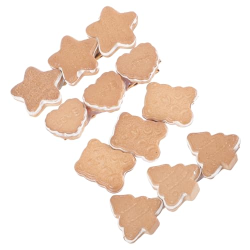 WRITWAA 4 Stück Teiliges Mädchen Haarschmuck Lustige Keks Haarklammern aus Hochwertigem Resin Niedliche Haarspangen für Pferdeschwanz Zöpfe und Lockiges Haar Vielseitige Frisuren von WRITWAA