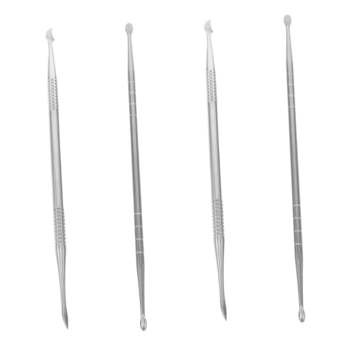 WRITWAA 4 Stück Teiliges Metall Nail Art Skulptur Pen Doppelseitiger Uv Gel Carving Stift Präzise Modellier Zeichentools für DIY Maniküre Leicht Kompakt für Nail Art Gel Modellierung von WRITWAA