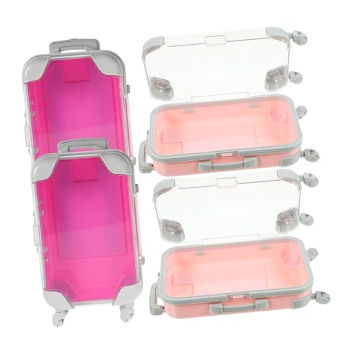 WRITWAA 4 Stück Teiliges Mini koffer Wimpernverlängerung Aufbewahrungsbox Tragbarer Make up Organizer mit Großem Fassungsvermögen und Stabilem Schutz für Reisen und Tägliche von WRITWAA