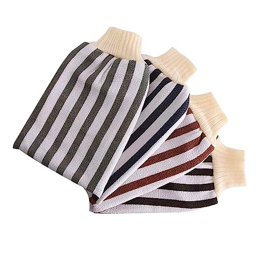 WRITWAA 4 Stück Teiliges Peelinghandschuhe für Exfoliator aus Strapazierfähigem Material für Körperreinigung für Damen und Herren Wiederverwendbar und Komfortabel Verschiedenen Farben von WRITWAA