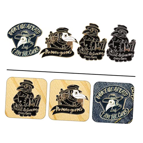 WRITWAA 4 Stück Teiliges Punk Krähen Broschen mit Emaille Öl Badge Design Umweltfreundliche Kostüm Accessoires für Anzüge Cosplay und Besondere Anlässe von WRITWAA