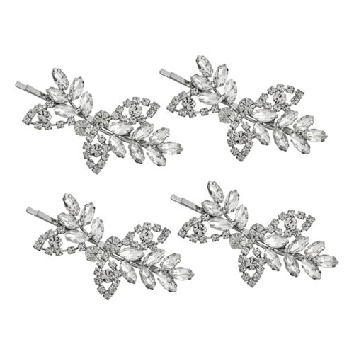 WRITWAA 4 Stück Teiliges Rhinestone Haarspangen für Damen Haarschmuck mit Blattdesign Haaraccessoire für Verschiedene Anlässe Look von WRITWAA