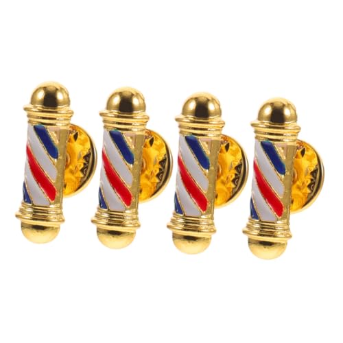 WRITWAA 4 Stück Teiliges Vintage Barber Broschen aus Langlebiger Legierung Stylische Friseur Anstecknadeln für Hemden Hüte Vielseitiger Haarschmuck für Herren und Damen von WRITWAA