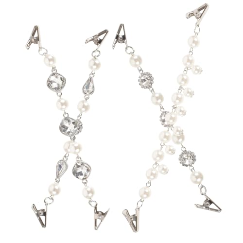 WRITWAA 4 Stück Teiliges Vintage Cardigan Clips mit Perlen Strickjacken Broschen Hochwertige Pullover Clips für Damen Vielseitige Kleidung Accessoires für Schals Westen Blusen von WRITWAA