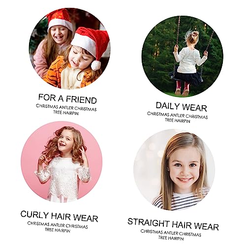 WRITWAA 4 Stück Teiliges Weihnachts Haarschmuck Haarklammern mit Glitzer Xmas Baum und Santa Claus Party Accessoires Festlich und Sicher für Mädchen von WRITWAA