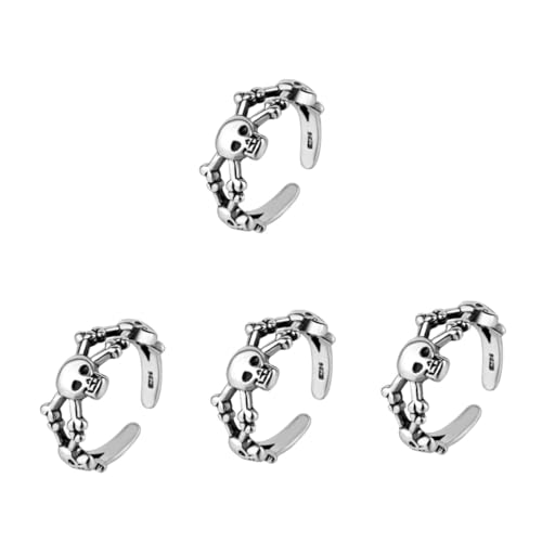 WRITWAA 4 Stück Verstellbarer Vintage Ring Halloween Schmuck Leichter Langlebiger Finger Ring mit Offenem Design Komfortabel für Damen und Herren Modisches Accessoire von WRITWAA