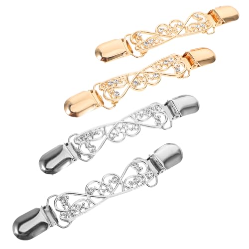 WRITWAA 4 Stück Vintage Shawl Cardigan Clips aus Langlebiger Legierung Vielseitige Hautfreundliche Strickjackenverschluss Broschen für Pullover Schals Kleider und Umhänge von WRITWAA