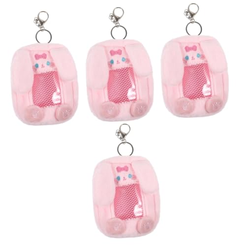 WRITWAA 4stücke Kleine Geldbörse Damen Plüsch Münzbeutel Mit Schlüsselanhänger Reißverschluss Kartenetui Handlich Und Leicht Für Studenten Und Unterwegs von WRITWAA