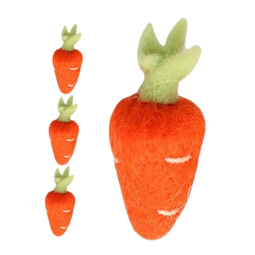 WRITWAA 4 Stück Wollfilz Karotten Haarklammern Langlebig Weiches DIY Zubehör Frühlingsfest Niedliche Große Karotten Clips Vielseitig für Kleidung Hüte Broschen von WRITWAA