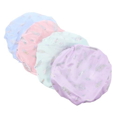 WRITWAA 4 Stück wiederverwendbare Duschhauben Schutz Bad Abdeckung Duschhaube wiederverwendbar gefüttert wasserabweisend Schützt vor Wasser Duschhaube für Duschhaube Männer Sport von WRITWAA