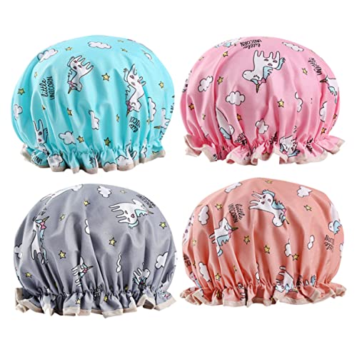 WRITWAA 4 Stücke Dusche Kappe Bad Kappen Halten Spa Hut Kleinkind Haar Tiefe Klimaanlage Kappe Schwimmen Motorhaube Frauen Schlafen von WRITWAA