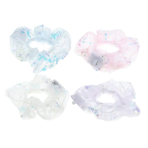 WRITWAA 4 Stück Led Haargummis Leuchtende Elastische Haargummis Für Mädchen in Pink Und Anderen Farben Haar Accessoires Für Tanz Und Partygeschenke von WRITWAA