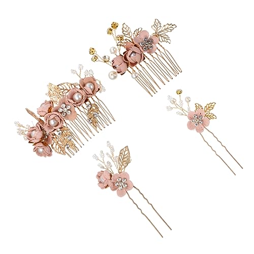 WRITWAA 4 Teiliges Haarkamm Und Haarnadel Set Kämme Zubehör Hochzeits Haarnadel Kopfschmuck Dekorativ Für Braut Brautschmuck Blumen Mädchen Hochzeitsdekor Haarspangen von WRITWAA