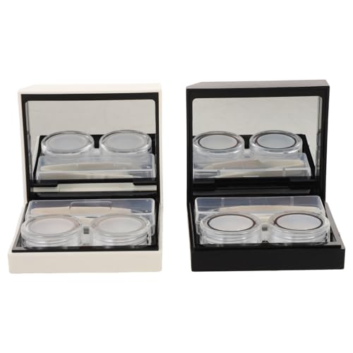 WRITWAA 4-teiliges Kontaktlinsenbehälter: Auslaufsicherer Linsen-Aufbewahrungsbehälter mit Zwei Fächern für den täglichen Gebrauch – Tragbarer Kontaktlinsen-Organizer von WRITWAA