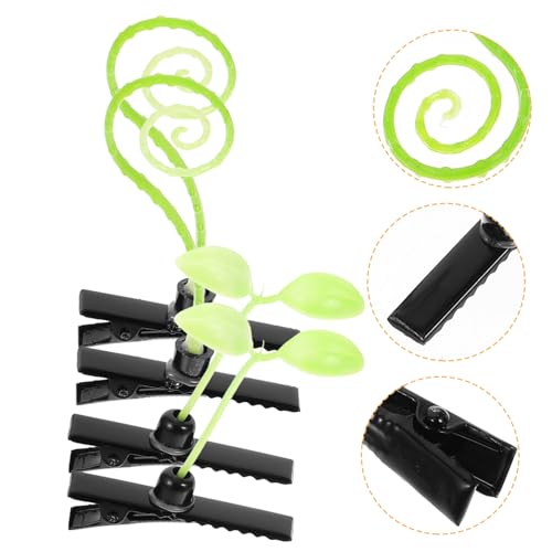 WRITWAA 40stücke Pflanzenhaarspangen Grüne Clips Lockiges Gras Haarspangen Lustige Haaraccessoires Für Mädchen Kleid up von WRITWAA