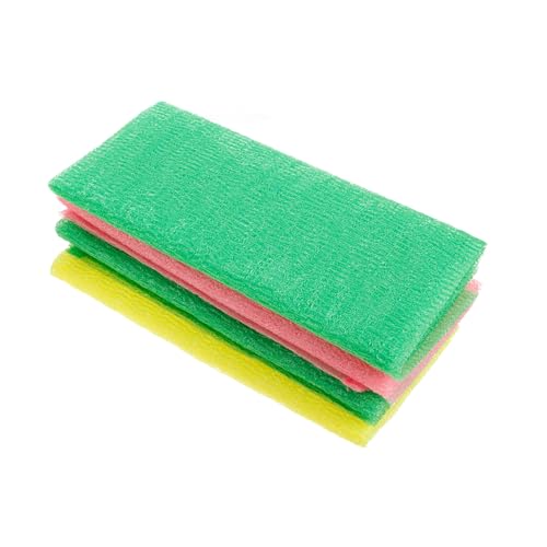 WRITWAA 4stücke Peeling-badetuch Aus Nylon Schnell Trocknend Für Dusche Und Badetuch Rückenschrubber-handtuch Reinigungstuch Maschinenwaschbar Entfernt Abgestorbene Hautzellen von WRITWAA