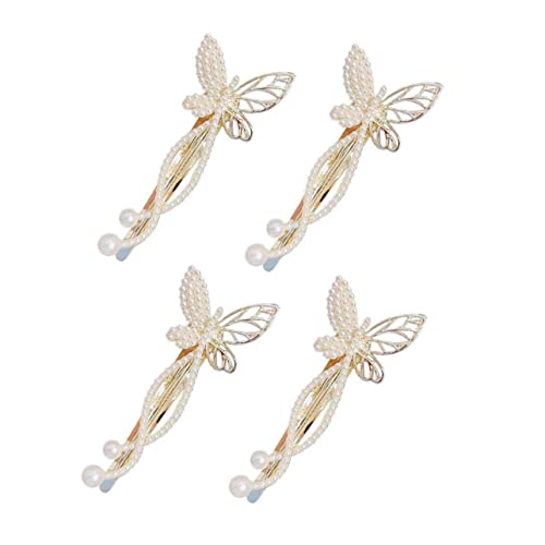 WRITWAA 4stücke Perlen Haarklammern Frauen Haarschmuck Schmetterlings-haarspangen Elegante Haaraccessoires Für Hochzeiten Partys Und Alltag von WRITWAA