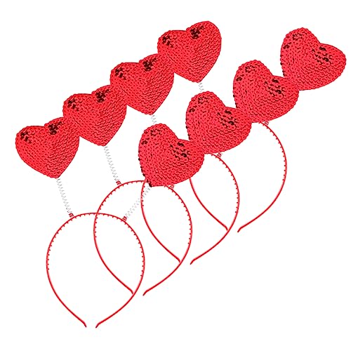 WRITWAA 4stücke Herz-haarreifen Liebesherz-haarreifen Rote Valentinstag-party-haar-accessoire von WRITWAA