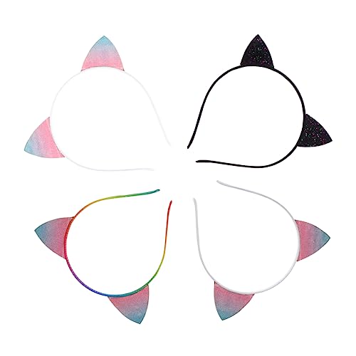 WRITWAA 4stücke Katzenohr Haarreif Glitzer Stirnband Junge Mädchen Haarband Katzenohren Party Kopfschmuck Haaraccessoires Für Mädchen von WRITWAA