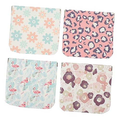 WRITWAA 4stücke Mini-Kosmetiktasche Aus Pu-Leder Tragbar Klein Handlich Für Lippenstift Lipgloss Reisen Schule Arbeit Als Geldbörse Aufbewahrung Kleiner Dinge Süß Elegant Filigranes von WRITWAA